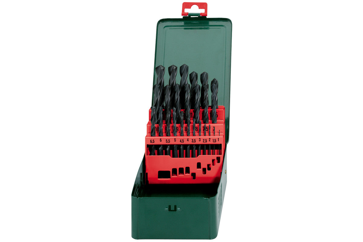 Juego de 25 brocas Metabo HSS-R en estuche metalico, Ref. 627152000