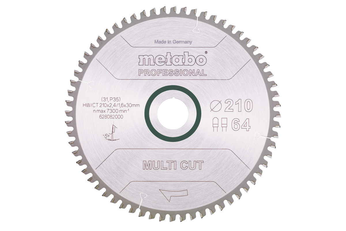 Hoja de sierra circular Metabo 210 x 1.8 x 30 de 24 dientes, Ref. 628008000