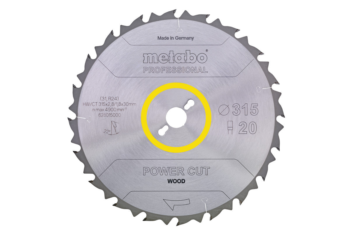 Hoja de sierra circular Metabo "power cut wood" professional 400 x 3.5 x 30 de 60 dientes, Ref. 628019000