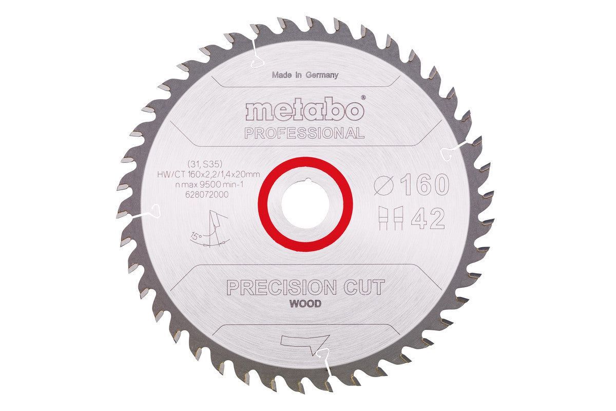 Hoja de sierra circular Metabo "multi cut" 160 x 2,2 x 20 mm, 42 dientes, Ref. 628072000
