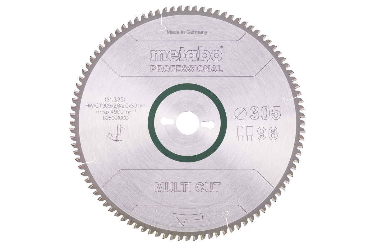 Hoja de sierra circular Metabo "multi cut" 305x 2.0 x 30 de 96 dientes, Ref. 628091000