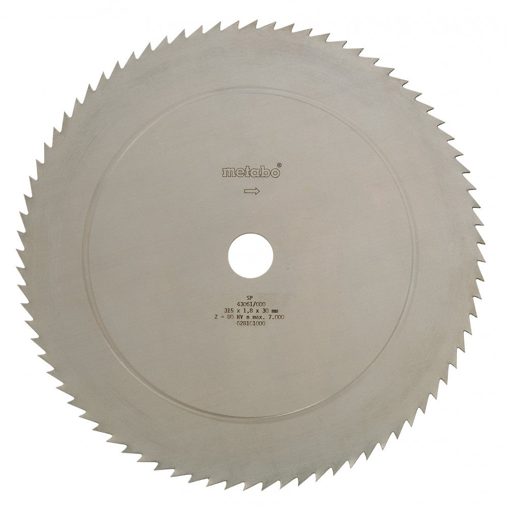 Hoja de sierra circular Metabo de cromo vanadio 315 x 1.8 x 30 de 80 dientes, Ref. 628101000