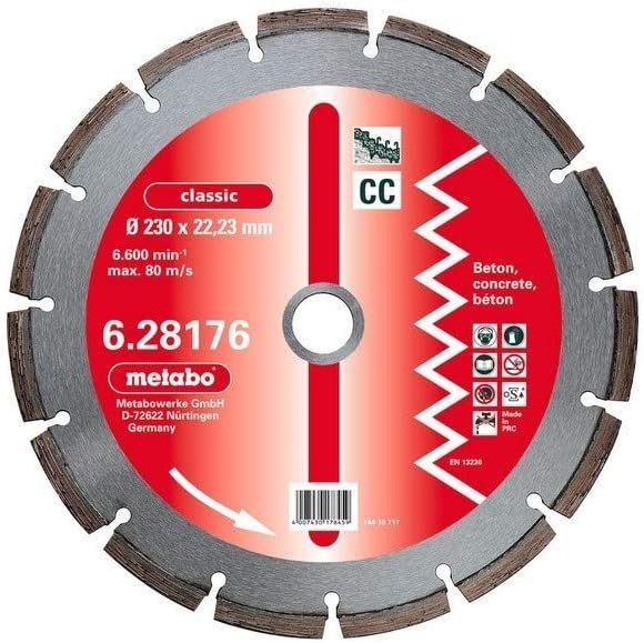 Disco de diamante Metabo Ø 125 mm, "Hormigon Classic" (CC) altura del segmento 7 mm, Ref. 628173000