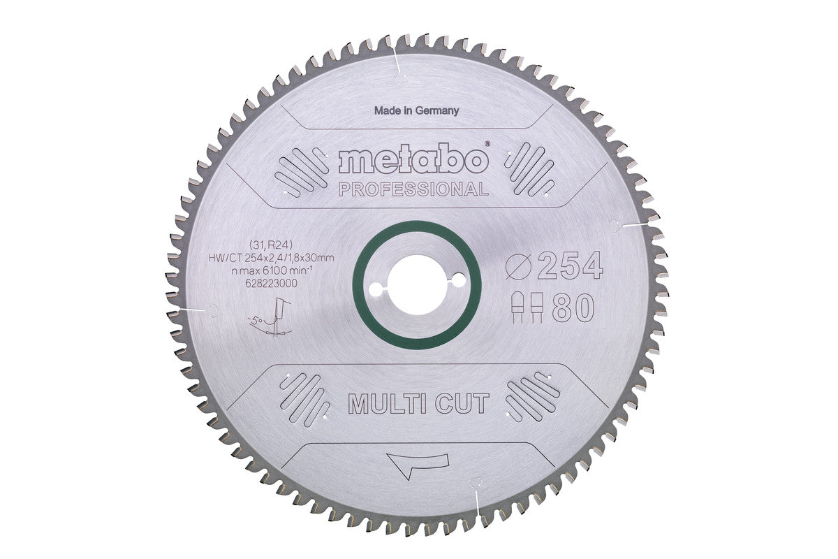 Hoja de sierra circular Metabo "multi cut" professional 254 x 2,4 x 30 mm, 80 dientes, Ref. 628223000