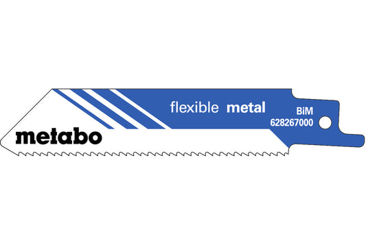 Juego de 5 hojas para sierras de sable Metabo "flexible metal" 100 x 0.9 mm, Ref. 628267000
