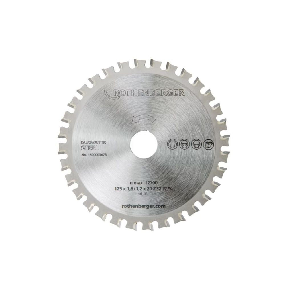 Disco de corte ROTHENBERGER DURACUT (Acero), 125x 1.6/1.2 x 2 mm Z32 FZFA