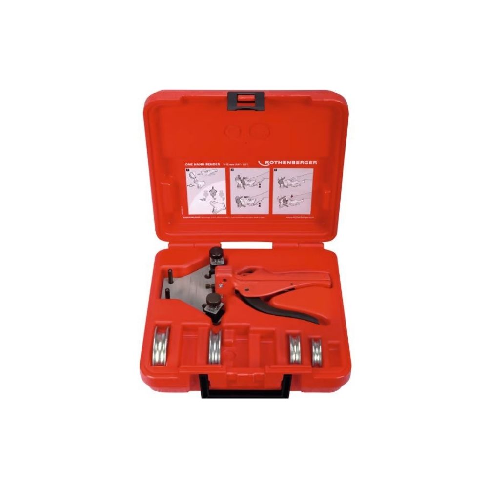 Curvatubos manual ROTHENBERGER con set de placa guia y patines de 6 mm (1/4") -8 mm (5/16") -10 mm (3/8")-12 mm (1/2")