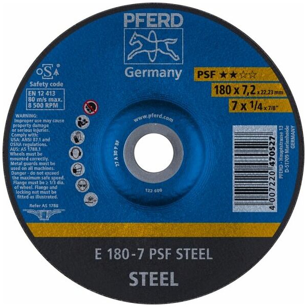 Disco de desbaste PFERD Linea PS-FORTE E 178-7 A 30 P PSF/22.23