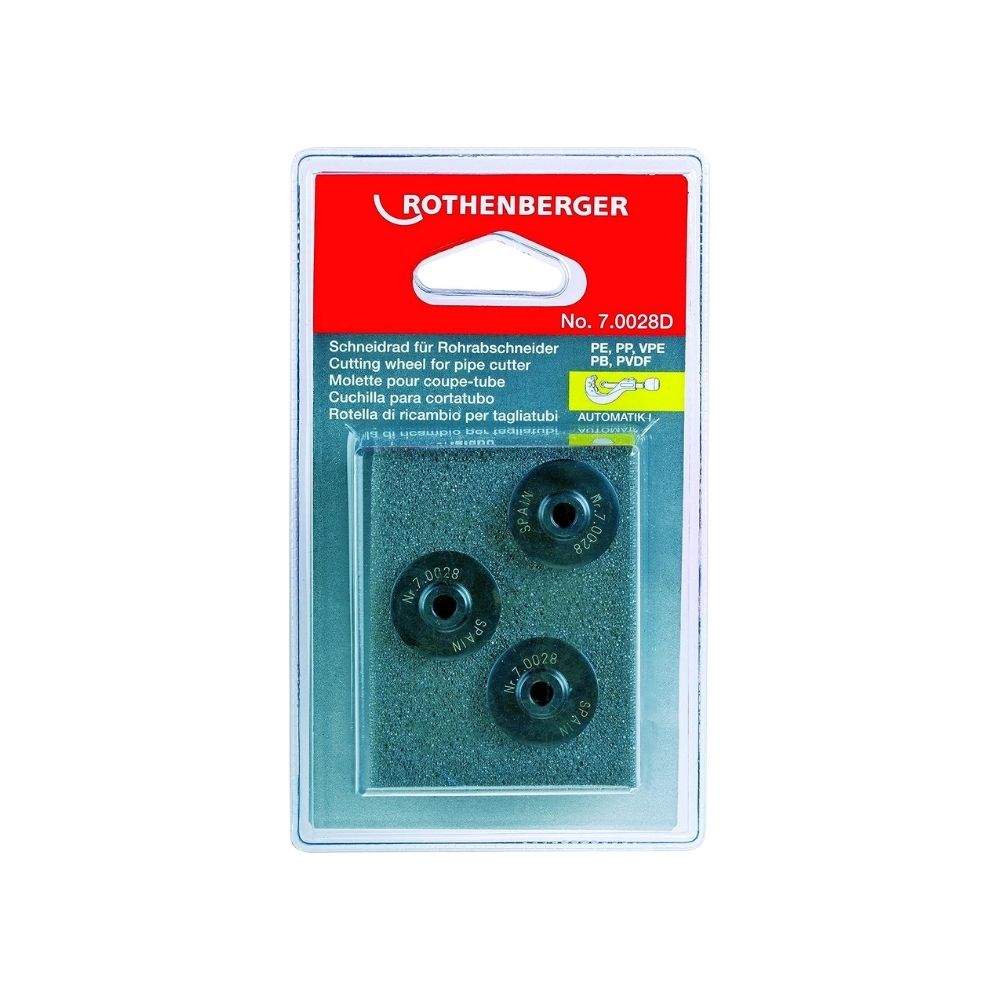 Paquete de 3 cuchillas de repuesto ROTHENBERGER para cortatubos PL (cortes en plastico)