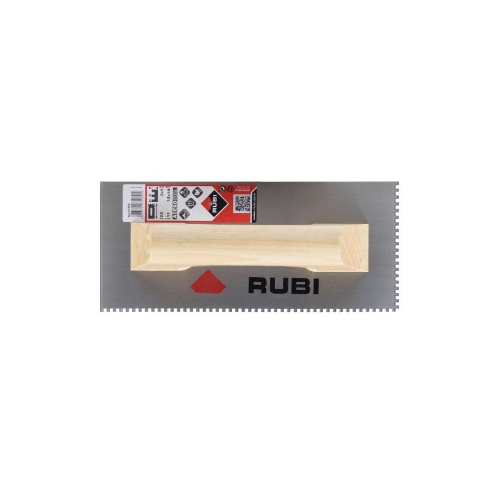 Llana de estrias acero RUBI 28 x 12 cm, peine de 3 x 3 mm