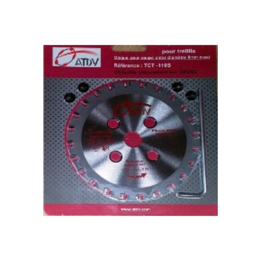 Disco de corte de acero ATDV, diametro 110 mm, cortes 8 diametros
