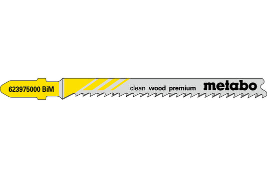 Juego de 5 hojas de sierra de calar Metabo Clean Wood Premiun BiM 74 mm, Ref. 623975000