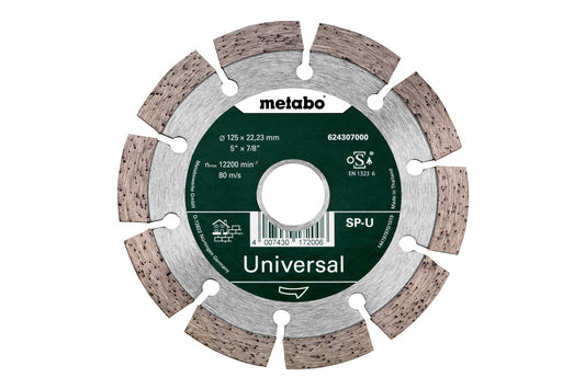 Disco de corte de diamante Metabo - SP - U, 125 x 22,23 mm, Ref. 624307000