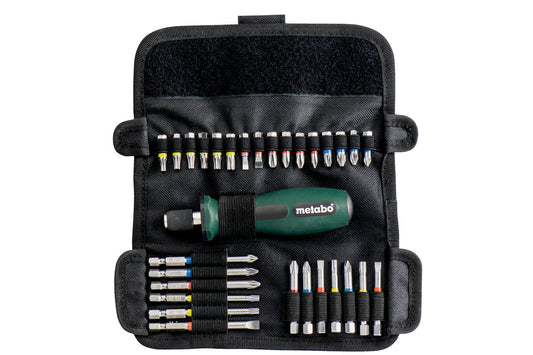 Juego de 30 puntas de atornillar Metabo en bolsa enrollable, Ref. 626726000