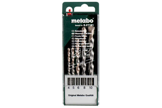 Estuche de 5 brocas para hormigon Metabo pro, Ref. 627181000