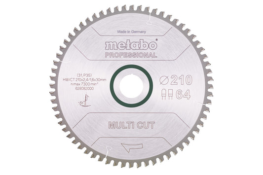 Hoja de sierra circular Metabo 210 x 1.8 x 30 de 24 dientes, Ref. 628008000
