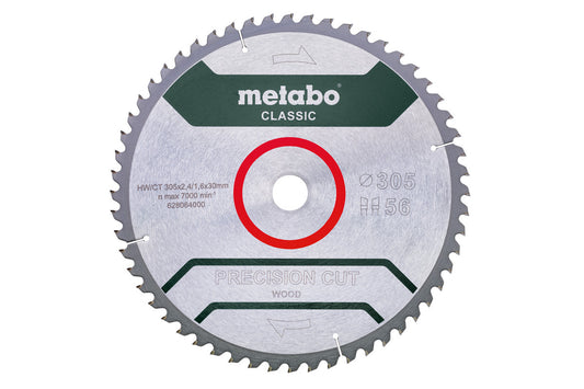 Hoja de sierra circular Metabo de metal duro al wolframio 305 x 2.4 x 30 mm, 56dientes, Ref. 628064000
