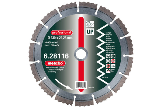 Disco de corte de diamante Metabo Ø 125 x 22,2 mm, Universal Professional" (UP), Ref. 628113000"