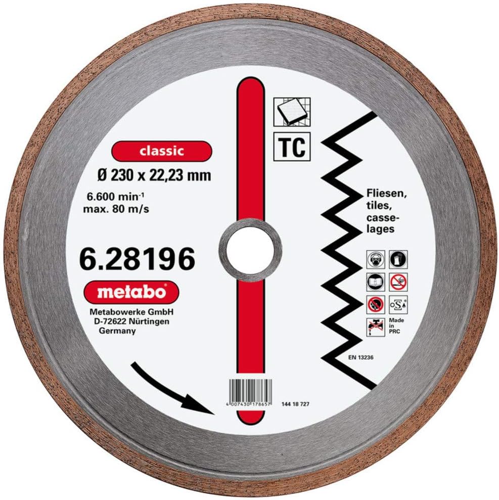 Disco de diamante Metabo Ø 230 mm, »classic«(TC) altura del segmento 7 mm, Ref. 628196000
