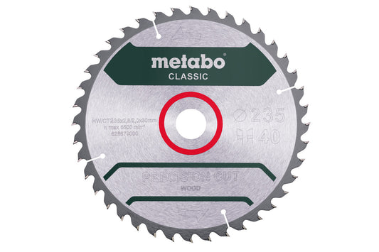 Hoja de sierra Metabo "precision cut wood" classic, 235 x 2.8 x 30 mm, 40 dientes, Ref. 628679000