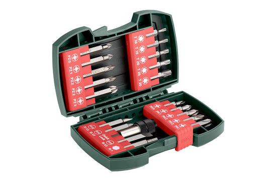 Juego de 20 puntas de atornillar Metabo con portapunta magnetico, Ref. 630454000