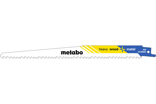 Juego de 5 hojas de sierra sable Metabo de 255 x 1,25 mm, Ref. 631986000