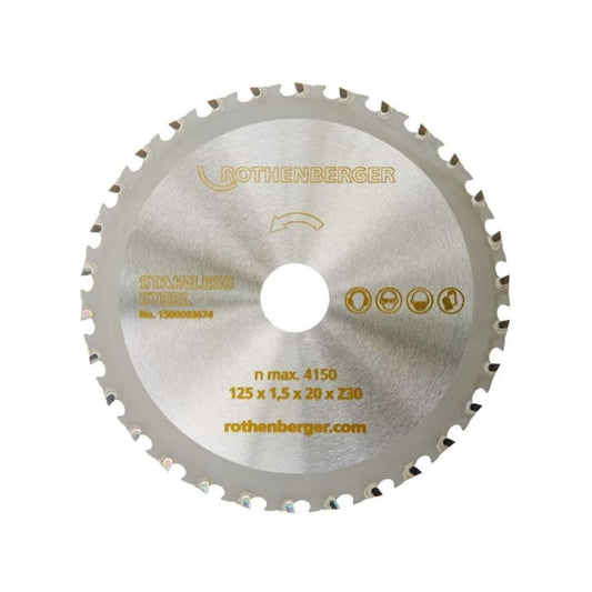 Disco de corte ROTHENBERGER DURACUT (INOX), 125 x 1.5 x 20 mm Z30 Ref. 1500003675
