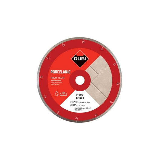 Disco de diamante RUBI gres porcelanico continuo J-SLOT (CP X) CPX 200 PRO