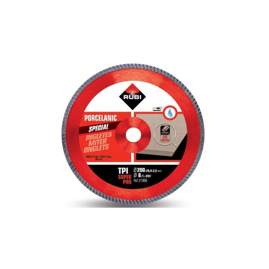 Disco de diamante RUBI gres porcelanico continuo INGLETE TURBO - TPI 200 SUPERPRO