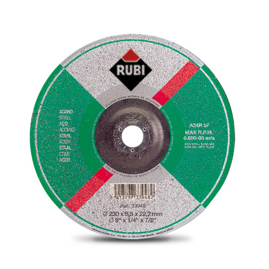 Disco de desbaste acero RUBI bf 230 diametro 230 x 5,0 x 22,2 mm, calidad A24R