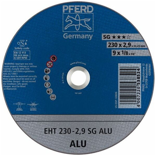Disco de corte PFERD linea SG-ELASTIC. EHT 230-2,9 A 24 N SG-ALU/22,23