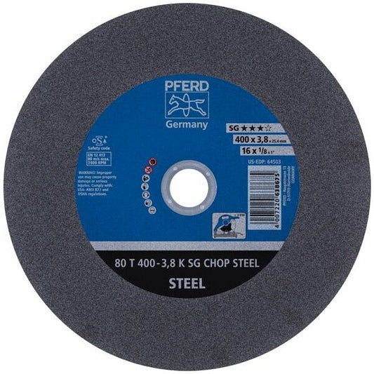 Disco de corte PFERD 80 T 400-3,8 K SG CHOP STEEL/25,4