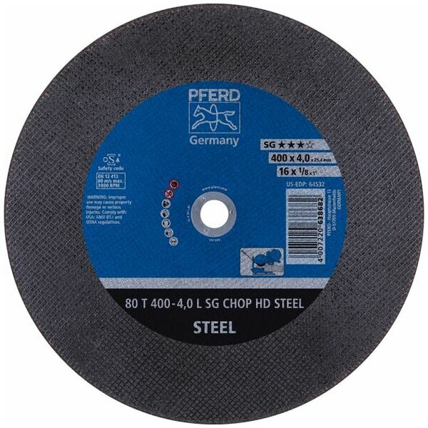 Disco de corte PFERD 80 T 400-4,0 L SG CHOP HD STEEL/25,4