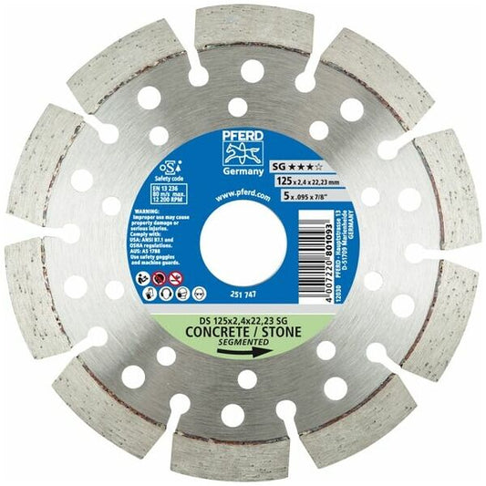 Disco de corte de diamante PFERD. Linea SG alto rendimiento DS 125 x 2,4 x 22,23 SG