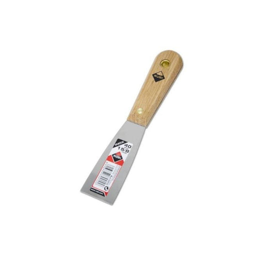Espatula inox. RUBI de 40 mm con mango de madera