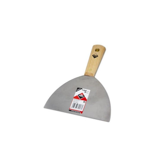 Espatula inox. RUBI de 150 mm con mango de madera