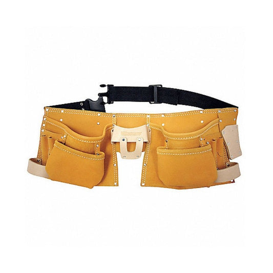 Cinturon de cuero Porta-Herramientas ROTHENBERGER, 2 cuerpos, 11 bolsillos y 2 portamartillos